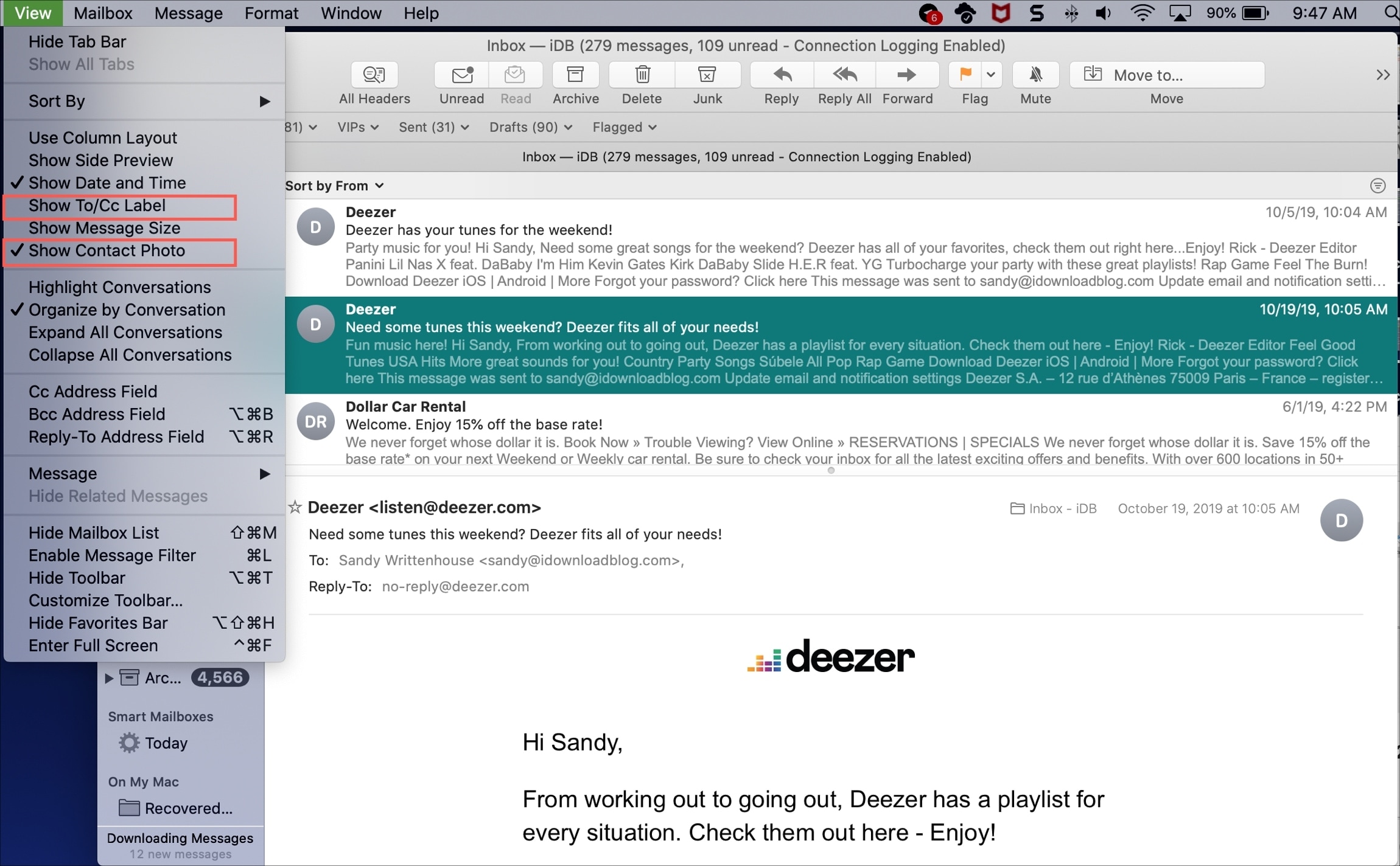 Mac mail download headers only